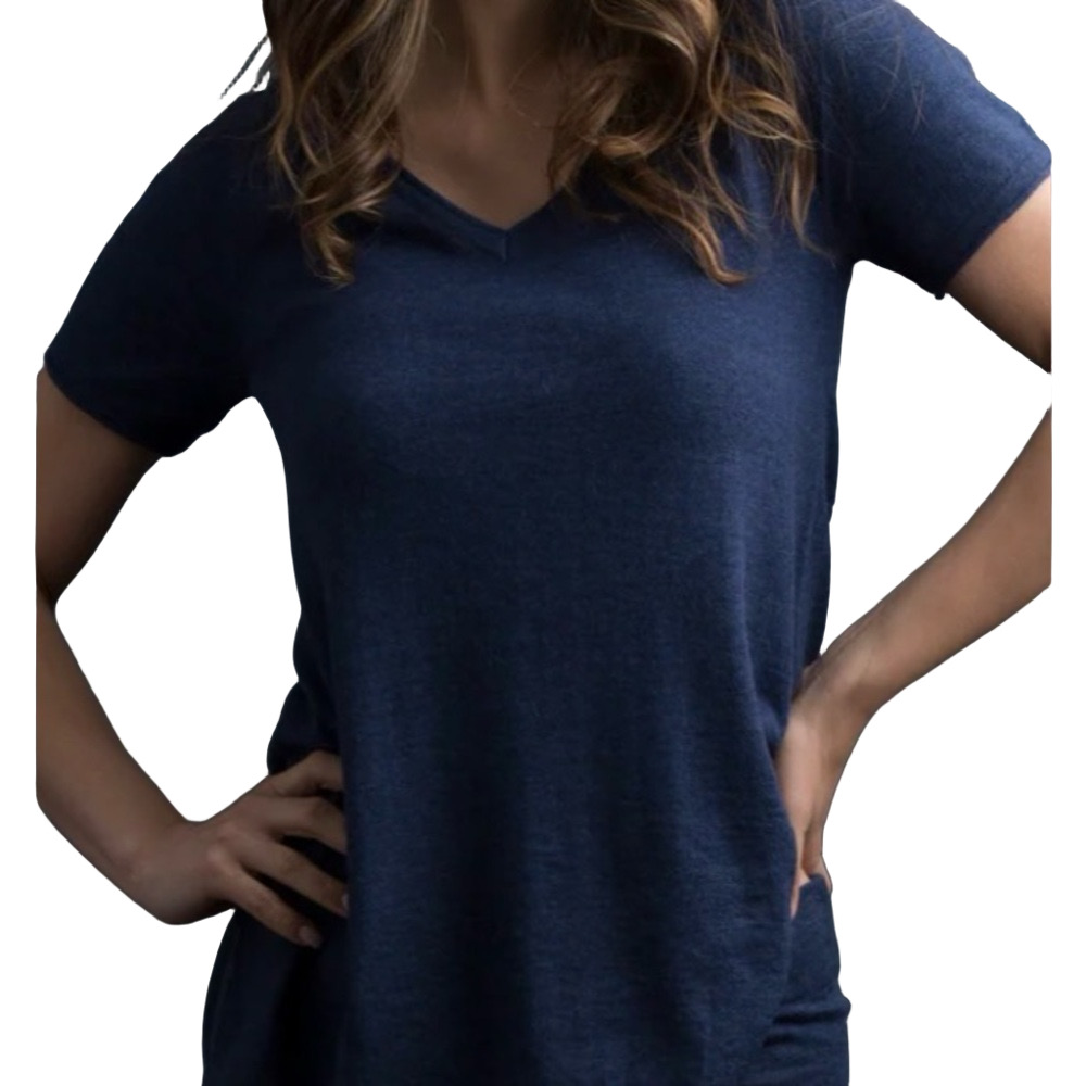 The Lemon Collection Calypso Wool Short Sleeve V-Neck Shirt NWT